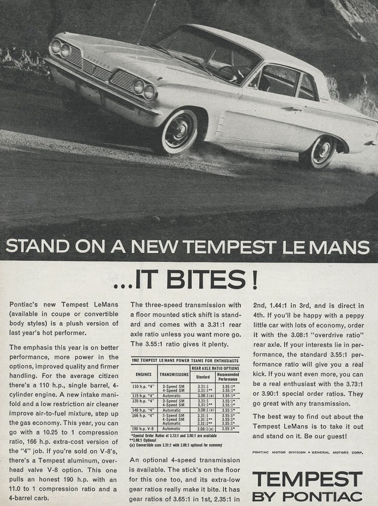 1962 Pontiac Tempest Ad Classic Cars Today Online